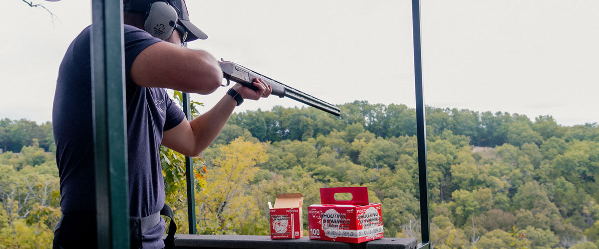shooting aiming shotgun with boxes of Shooting Dynamics