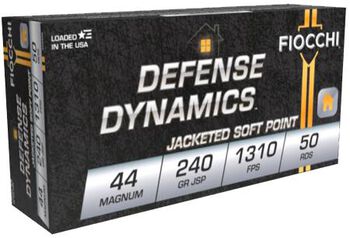 Defense Dynamics, 44 Magnum, 240 Grain, Jacketed Soft Point, 1310 fps