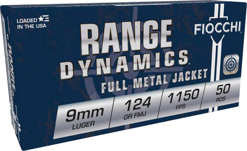 Range Dynamics Handgun, 9mm Luger, 124 Grain, Full Metal Jacket, 1150 fps