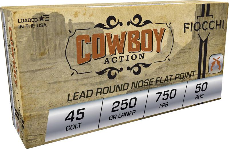 Cowboy Action, 45 Colt, 250 Grain, Lead Round Nose Flat Point, 750 fps