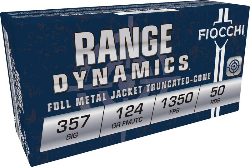 Range Dynamics Handgun, 357 Sig, 124 Grain, Full Metal Jacket, 1350 fps