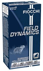 Field Dynamics Rimfire, 22 LR, 40 Grain, Hollow Point, 1060 fps