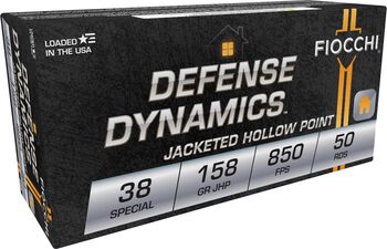Defense Dynamics, 38 Special, 158 Grain, Jacketed Hollow Point, 850 fps