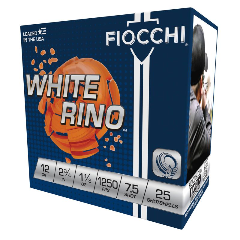 White Rino, 12 Gauge, 7.5 Shot, 2-3/4 in, 1 1/8 oz, 1250 fps