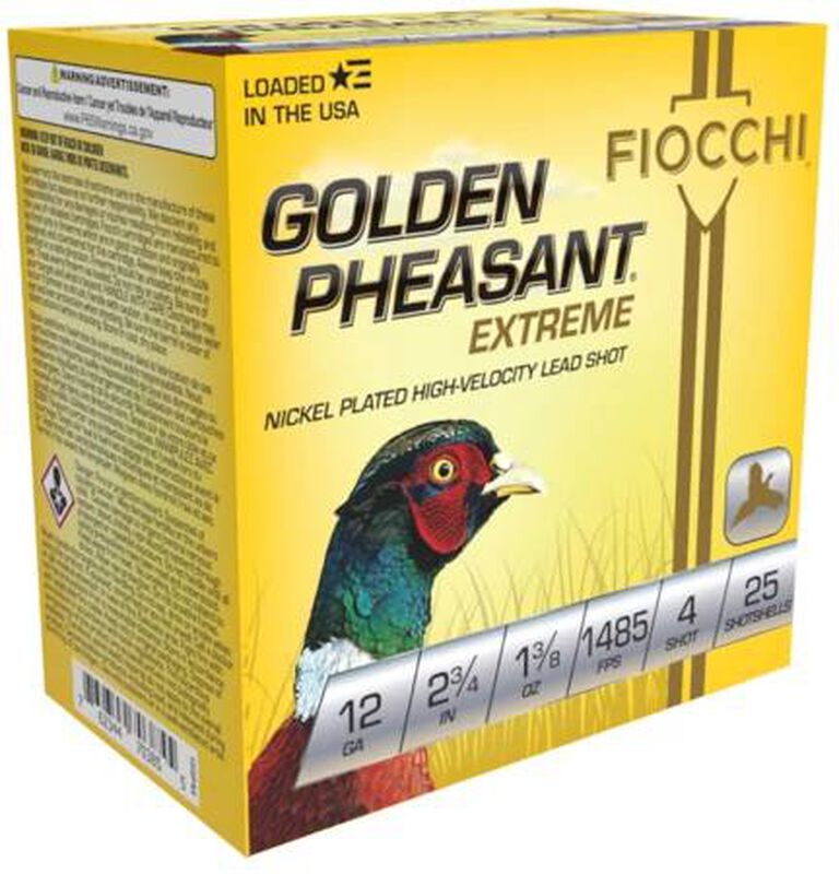 Golden Pheasant, 12 Gauge, 4 Shot, 2-3/4 in, 1 3/8 oz, 1485 fps