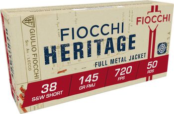 Heritage, 38 S&W Short, 145 Grain, Full Metal Jacket, 720 fps