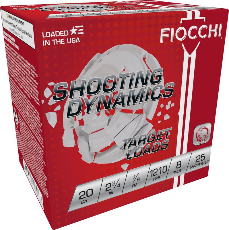 Shooting Dynamics, 20 Gauge, 8 Shot, 2-3/4 in, 7/8 oz, 1210 fps