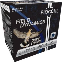 Field Dynamics Dove Loads, 28 Gauge, 8 Shot, 2-3/4 in, 3/4 oz, 1200 fps