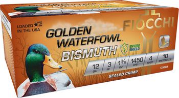 Golden Waterfowl Bismuth, 12 Gauge, 4 Shot, 3 in, 1 3/8 oz, 1450 fps