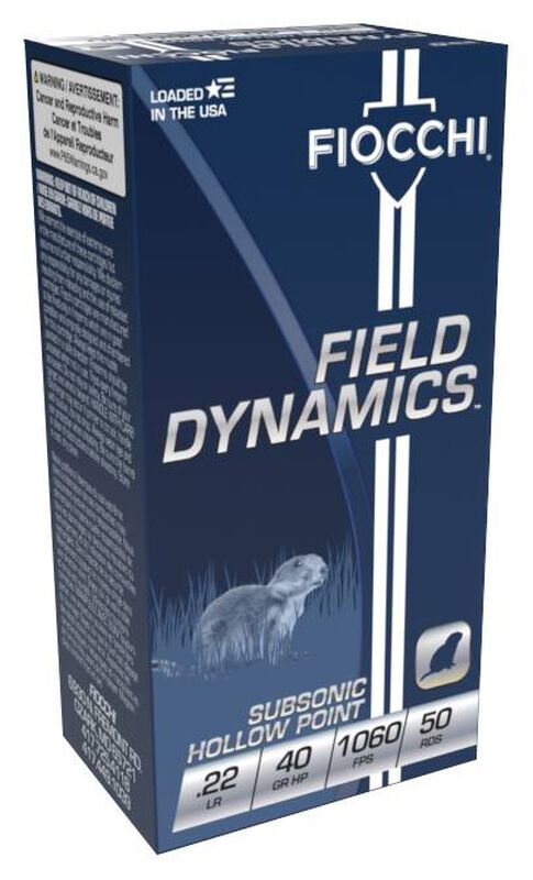 Field Dynamics Rimfire, 22 LR, 40 Grain, Hollow Point, 1060 fps