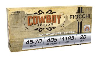 Cowboy Action Rifle, 45-70 Government, 405 Grain, Lead Round Nose Flat Point, 1185 fps