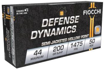 Defense Dynamics, 44 Magnum, 200 Grain, Semi-Jacketed Hollow Point, 1475 fps