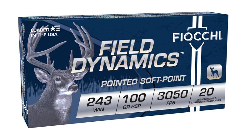 Field Dynamics Big Game, 243 Win, 100 Grain, Pointed Soft Point, 3050 fps