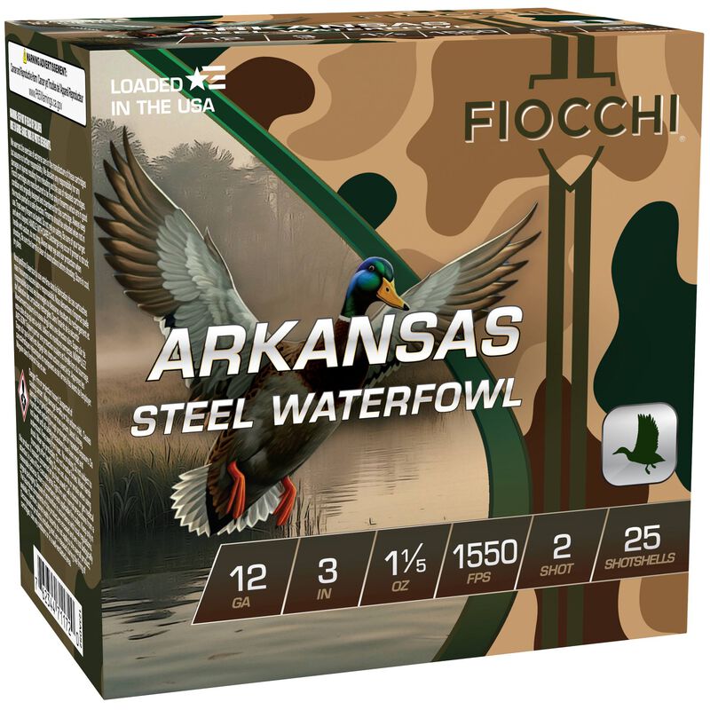Arkansas Steel, 12 Gauge, 2 Shot, 3 in, 1 1/5 oz, 1550 fps
