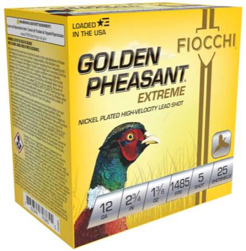 Golden Pheasant, 12 Gauge, 5 Shot, 2-3/4 in, 1 3/8 oz, 1485 fps