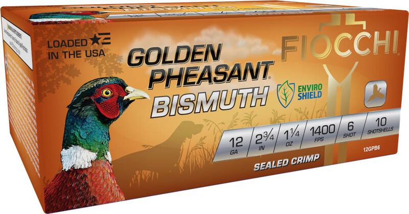 Golden Pheasant Bismuth, 12 Gauge, 6 Shot, 2-3/4 in, 1 1/4 oz, 1400 fps
