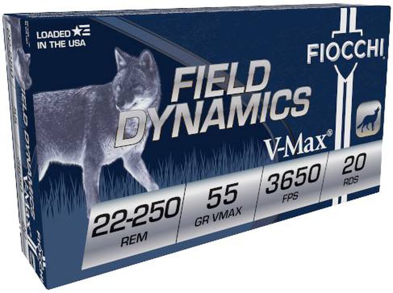 Field Dynamics Varmint, 22-250 Rem, 55 Grain, Hornady&reg; V-Max&reg;, 3650 fps