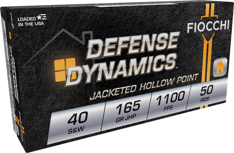Defense Dynamics, 40 S&amp;W, 165 Grain, Jacketed Hollow Point, 1100 fps
