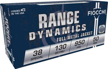 Range Dynamics Handgun, 38 Special, 130 Grain, Full Metal Jacket, 950 fps