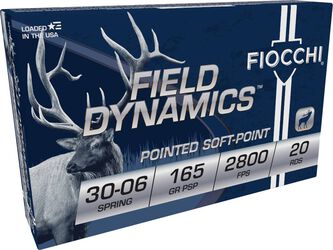 Field Dynamics Big Game, 30-06 Springfield, 165 Grain, Pointed Soft Point, 2800 fps