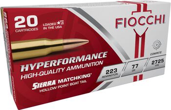 Hyperformance Match, 223 Rem, 77 Grain, Sierra&reg; MatchKing&reg; HP Boat-Tail, 2725 fps