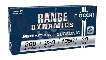 Range Dynamics Rifle, 300 Blackout, 220 Grain, Sierra&reg; MatchKing&reg; HP Boat-Tail, 1020 fps
