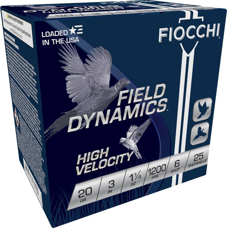 Field Dynamics High Velocity, 20 Gauge, 6 Shot, 3 in, 1 1/4 oz, 1200 fps