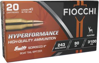 Hyperformance Hunt Rifle, 243 Win, 90 Grain, Swift&reg; Scirocco&reg; Boat-Tail Spitzer, 3100 fps