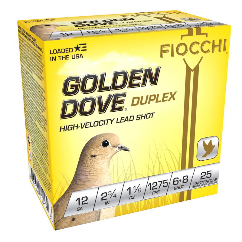 Golden Dove Duplex, 12 Gauge, 6 and 8 Shot, 2-3/4 in, 1 1/5 oz, 1275 fps
