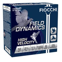Field Dynamics High Velocity, 12 Gauge, 6 Shot, 2-3/4 in, 1 1/4 oz, 1330 fps