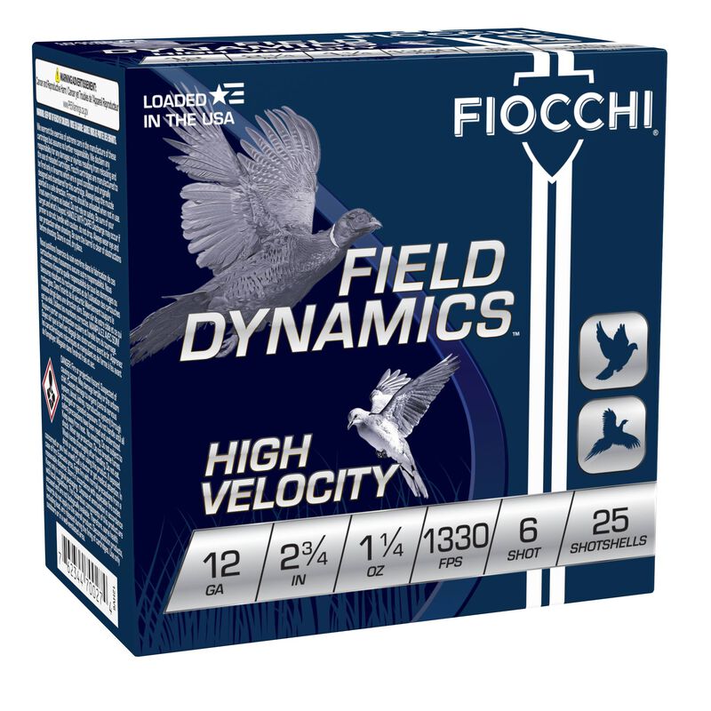Field Dynamics High Velocity, 12 Gauge, 6 Shot, 2-3/4 in, 1 1/4 oz, 1330 fps