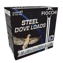 Dove & Quail Steel, 12 Gauge, 7 Shot, 2-3/4 in, 1 1/8 oz, 1375 fps