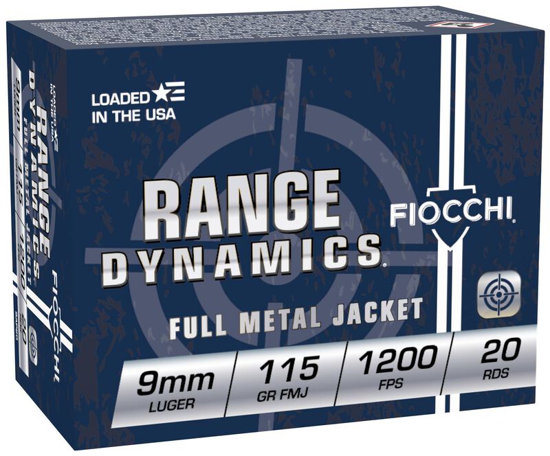 Range Dynamics Handgun, 9mm Luger, 115 Grain, Full Metal Jacket, 1200 fps