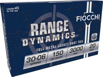 Range Dynamics Rifle, 30-06 Springfield, 150 Grain, Full Metal Jacket Boat-Tail, 3000 fps