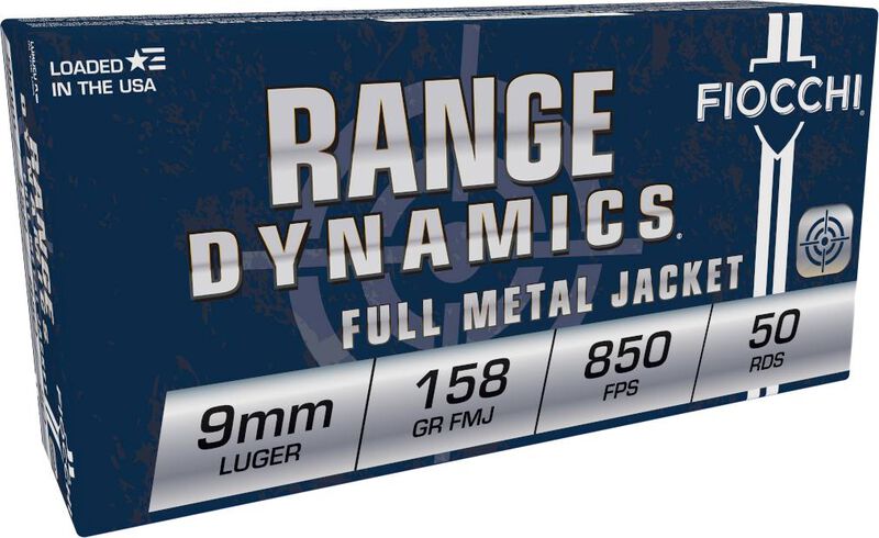 Range Dynamics Handgun, 9mm Luger, 158 Grain, Full Metal Jacket, 850 fps