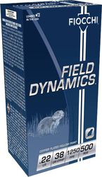 Field Dynamics Rimfire, 22 LR, 38 Grain, Copper Plated Hollow Point, 1250 fps
