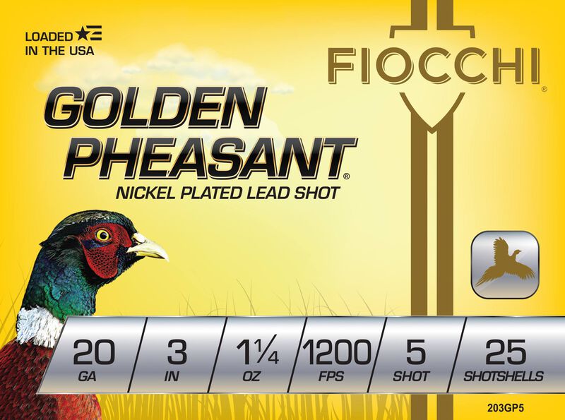 Golden Pheasant, 20 Gauge, 5 Shot, 3 in, 1 1/4 oz, 1200 fps