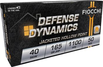 Defense Dynamics, 40 S&W, 165 Grain, Jacketed Hollow Point, 1100 fps