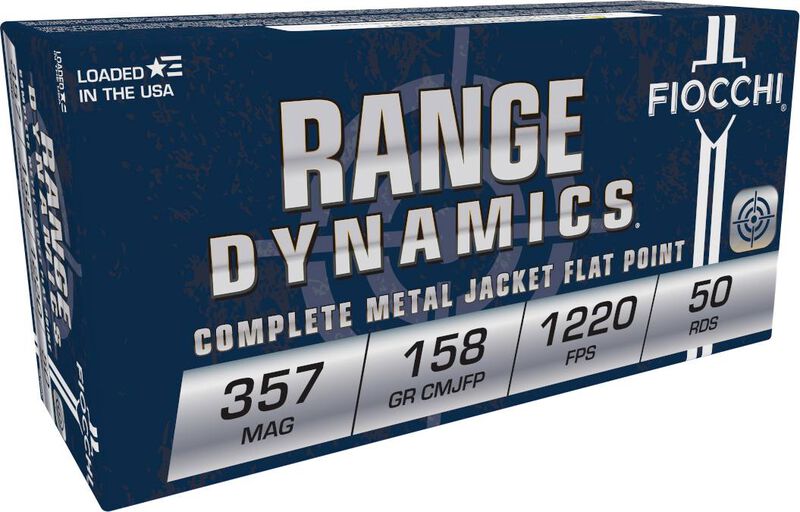 Range Dynamics Handgun, 357 Magnum, 158 Grain, Complete Metal Jacket Flat Point, 1220 fps