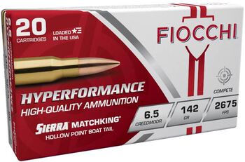 Hyperformance Match, 6.5 Creedmoor, 142 Grain, Sierra&reg; MatchKing&reg; HP Boat-Tail, 2675 fps