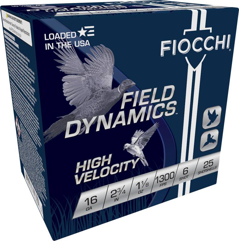 Field Dynamics High Velocity, 16 Gauge, 6 Shot, 2-3/4 in, 1 1/8 oz, 1300 fps