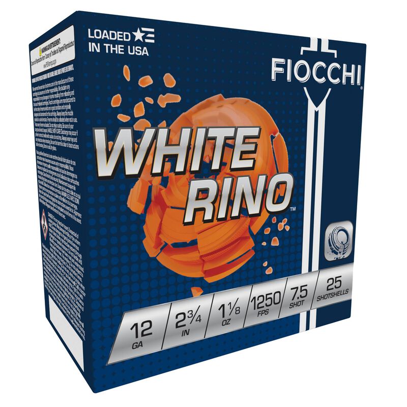 White Rino, 12 Gauge, 7.5 Shot, 2-3/4 in, 1 1/8 oz, 1250 fps