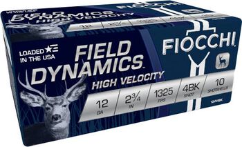 Field Dynamics Buck, 12 Gauge, 4 Buck Shot, 2-3/4 in, 1325 fps