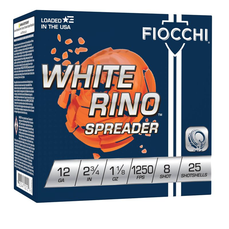 White Rino Spreader, 12 Gauge, 8 Shot, 2-3/4 in, 1 1/8 oz, 1250 fps