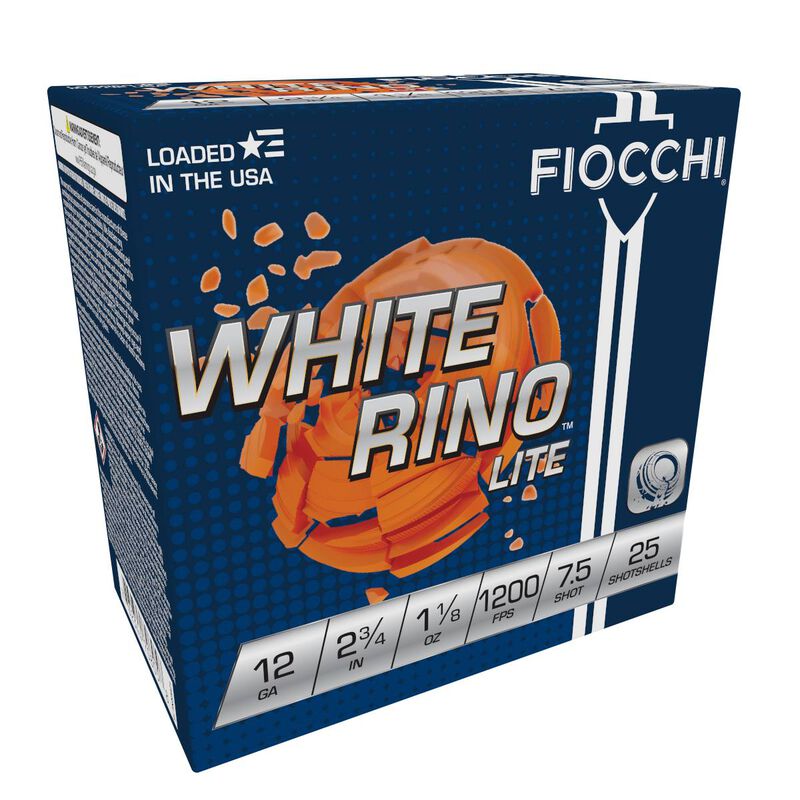 White Rino Lite, 12 Gauge, 7.5 Shot, 2-3/4 in, 1 1/8 oz, 1200 fps