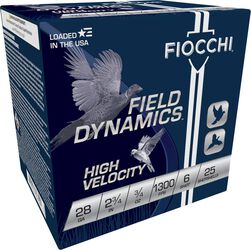 Field Dynamics High Velocity, 28 Gauge, 6 Shot, 2-3/4 in, 3/4 oz, 1300 fps