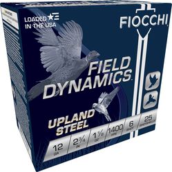 Field Dynamics Upland Steel, 12 Gauge, 6 Shot, 2-3/4 in, 1 1/8 oz, 1400 fps