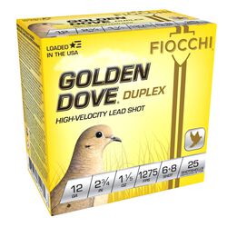 Golden Dove Duplex, 12 Gauge, 6 and 8 Shot, 2-3/4 in, 1 1/5 oz, 1275 fps