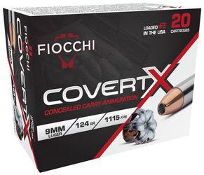 CovertX, 9mm Luger, 124 Grain, Jacketed Hollow Point, 1115 fps