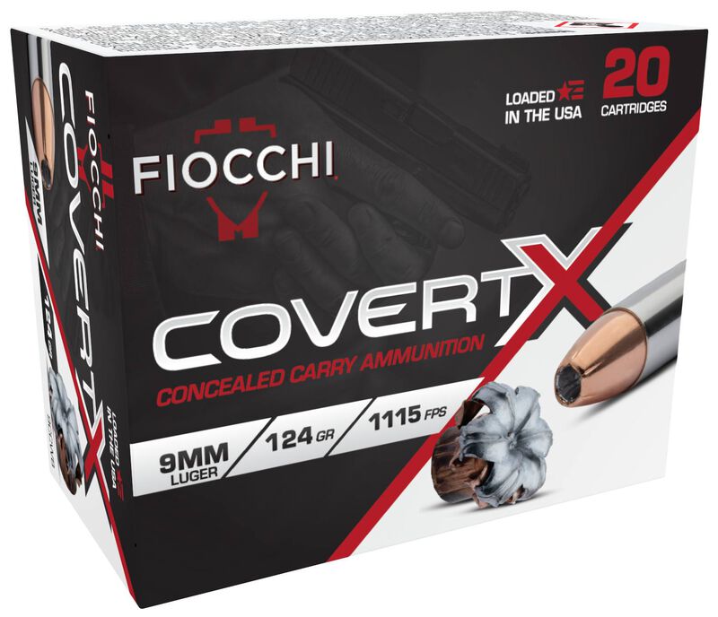 CovertX, 9mm Luger, 124 Grain, Jacketed Hollow Point, 1115 fps